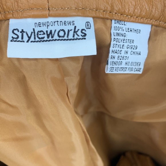 NWT Newport News Styleworks•Carmel Color Lined Leather Pants Sz18 - Picture 8 of 15